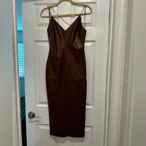 Fashion Nova Chocolate Brown Midi Dress